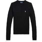 Ralph Lauren Cable-Knit Cotton Crewneck Sweater - Black - XXL