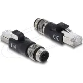 DeLOCK 90831, M12 4-pin, RJ-45, Musta