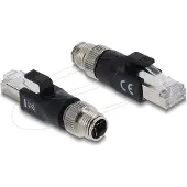 DeLOCK 90833, M12 8-pin, RJ-45, Musta