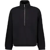 Calvin Klein Polar Fleece Rib Mock Neck Qtr Z - Black - XL