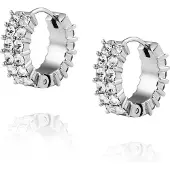 Mockberg Midnight Silver Hoops Medium korvakorut MO528