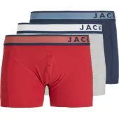 Jack & Jones Bokserishortsit 'JACDenver' marine / vaaleanharmaa / meleerattu harmaa / tummanpunainen