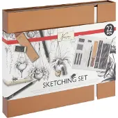 Creative Craft Group Kunstnersæt SKETCHING 21 dele i gaveboks