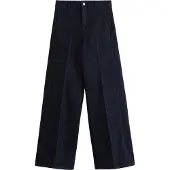 Lindex Wide Trousers In Denim With Stretch - Blue - 40