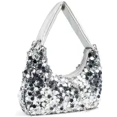 Pieces Pcmaddie Sequins Shoulder Bag - Silver - ONE SIZE