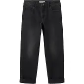 Mango Turned-Up Straight Jeans - Black - 13-14