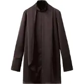 Mango Satin Dress With Foulard - Brown - XS