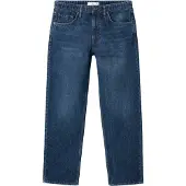 Mango Moby Straight-Fit Dark-Wash Jeans - Blue - 42