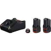 Bosch Akkupaketti 12V, 2x3.0Ah + pikalaturi GAL 12V-40