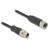 DeLOCK 80862, 5 m, Cat5e, S/FTP (S-STP), M12, M12, Musta