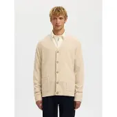 Selected Slhcoba Ls Knit Relaxed V-Neck Cardigan - Cream - M