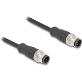 DeLOCK 80807, 2 m, Cat5e, S/FTP (S-STP), M12, M12, Musta