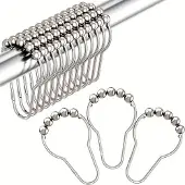 Hobby Hall 12-kappaleinen nikkelinen suihkuverhorenkaat, ruosteenkestävät metallikoukut, Nikelis (12 vnt/komplektas)