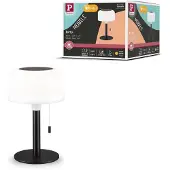 Paulmann LED-aurinkopöytälamppu Bartja, musta, IP44 himmennettävä, Musta, Olohuone/ruokailutila, Synteettinen materiaali, Moderni, aurinkokennovalaisin