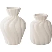 House Nordic Lina - Vase, Ceramic, White, Set Of 2 - White - 15X11X10.5CM