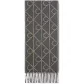 Calvin Klein Emblem Aop Brushed Hw Scarf - Grey - ONE SIZE