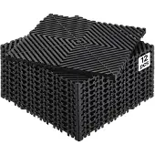 Vevor -lukittuva salaojamatto, 12” x 12” modulaarinen lukittuva tyyny, 12 kpl liitossalpoja, liukumaton musta PP-salojalattialaatta ja suihkumatto, autotalliin, puutarhaan, keittiöön ja ulkotiloihin