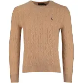 Ralph Lauren Cable-Knit Wool-Cashmere Sweater - Beige - M