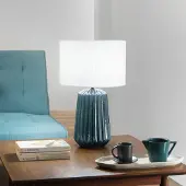 LUCE Design Pöytävalaisin Kiowa, Sininen, Olohuone/ruokailutila, Keraaminen
