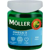 Möller Omega-3-kapseli & vitamiinit A-D 90g/100kaps ravintolisä