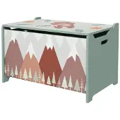 Hobby Hall Säilytyslaatikko, lelulaatikko, saranoitu kansi, suloinen kuvio, vihreä, Žalioji
