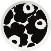 Marimekko Unikko lautanen Ø13.5 cm Musta-valkoinen