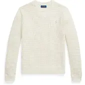 Ralph Lauren Waffle-Knit Wool-Cotton Sweater - Cream - L