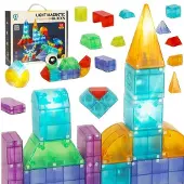 Hobby Hall 3D valaisevat magneettipalikat, 64 osaa