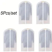 Hobby Hall 5-Pack Kangaspukupussit Täysivetoketjulla – Pölytiiviit Puvun Suojukset, 60x140cm/24x55