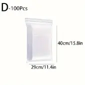Hobby Hall 100 kpl Muovisia Vetoketjupusseja, Kirkas Poly Pussi, 32x45 (100 vnt.)