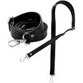 Hobby Hall Pitkä säädettävä olkahihna mustalle nahkaiselle käsilaukulle