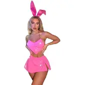 Dark Red Brand Neliosainen alusasusetti Sexy Bunny, vaaleanpunainen