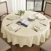 Hobby Hall Jouluinen pyöreä pöytäliina, 200 cm, beige