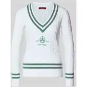 Ralph Lauren Cable-Knit Cricket Sweater - White - S