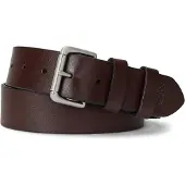 Ralph Lauren for man. 405899989001 Leather belt with brown roller buckle (40), Casual, Classic