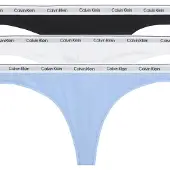 Calvin Klein Thong 3Pk - Blue - XL