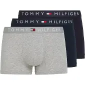 Tommy Hilfiger Underwear Bokserishortsit '3P TRUNK WB' harmaa / musta