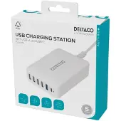 Deltaco 6 ports, USB-A & USB-C, 60W -laturi