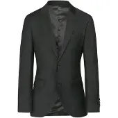 Hackett for man. HM441678 Dark gray plain Wool Americana (44/34), Casual, Grey, Classic