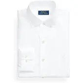 Ralph Lauren for man. 712827063003 Custom Fit poplin shirt white (39.5), Casual, Cotton, Classic, Long sleeve