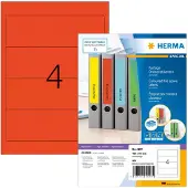 Herma 4297, Punainen, Itse kiinnittyvä tulostintarra, A4, Paperi, Laser/Inkjet, Kiinteä