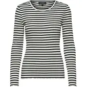Selected Slwanna Ls Crew Neck Tee Str Noos - Black - S