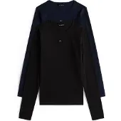 Tommy Hilfiger Tjw 2Pack Slim Essential Rib Ls - Navy - XS
