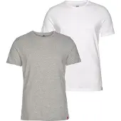 Levi's Paita 'Slim Crewneck Tee - 2 Pack' meleerattu harmaa / valkoinen