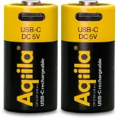 Aqiila Ladattava USB-C akku CR123A 750mAh