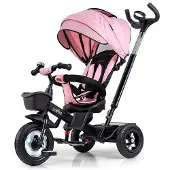 Milly Mally Movi 5-in-1 Kolmipyörä, Musta/Vaaleanpunainen