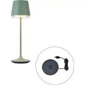 QAZQA Pöytävalaisin vihreä sis. LED IP65 Ladattava latausasemalla - Bass
