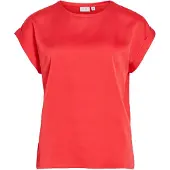 Vila Viellette S/S Satin Top - Noos - Red - 34