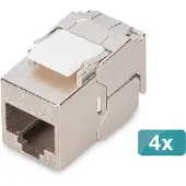 Digitus DN-93615-S-4, Tasainen, Hopea, RJ-45, Naaras, 10GBase-T, Nikkeli/Kulta