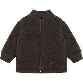 Mikk-Line Fleecetakki Merinovilla, Dark Brown Melange, 116